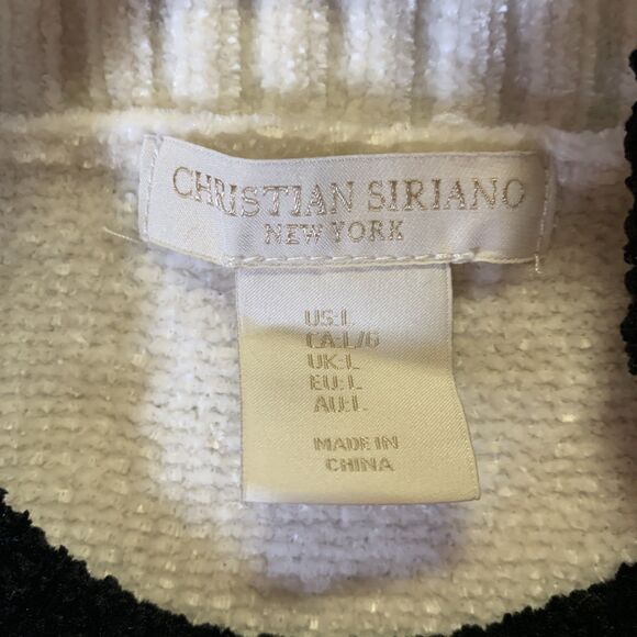 Christian Siriano Chenille Sweater Nordic Fair Isle Mock Neck Ski Soft Sz Large - Picture 2 of 11